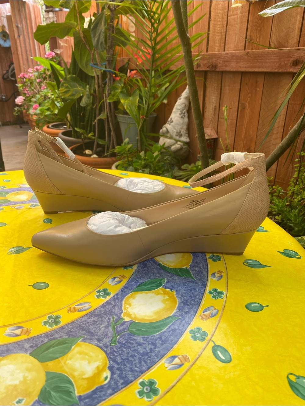 NINE WEST Women’s Beige Wedge Pumps - Classic Pointed Toe - Picture 7 of 8